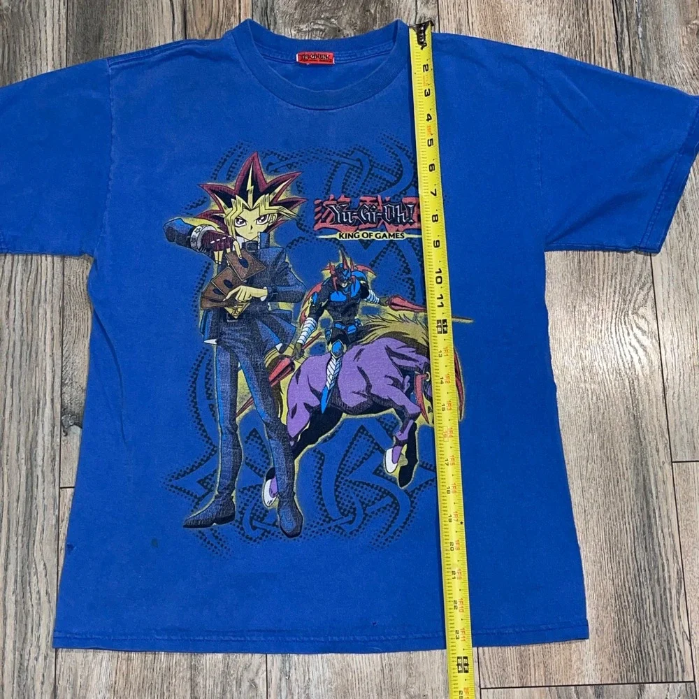 Vintage Yu-Gi-Oh King of Games Graphic T-Shirt Kids Blue Yugi Gaia Anime Tee